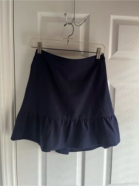 J. Crew Navy Ruffle Hem Mini Skirt